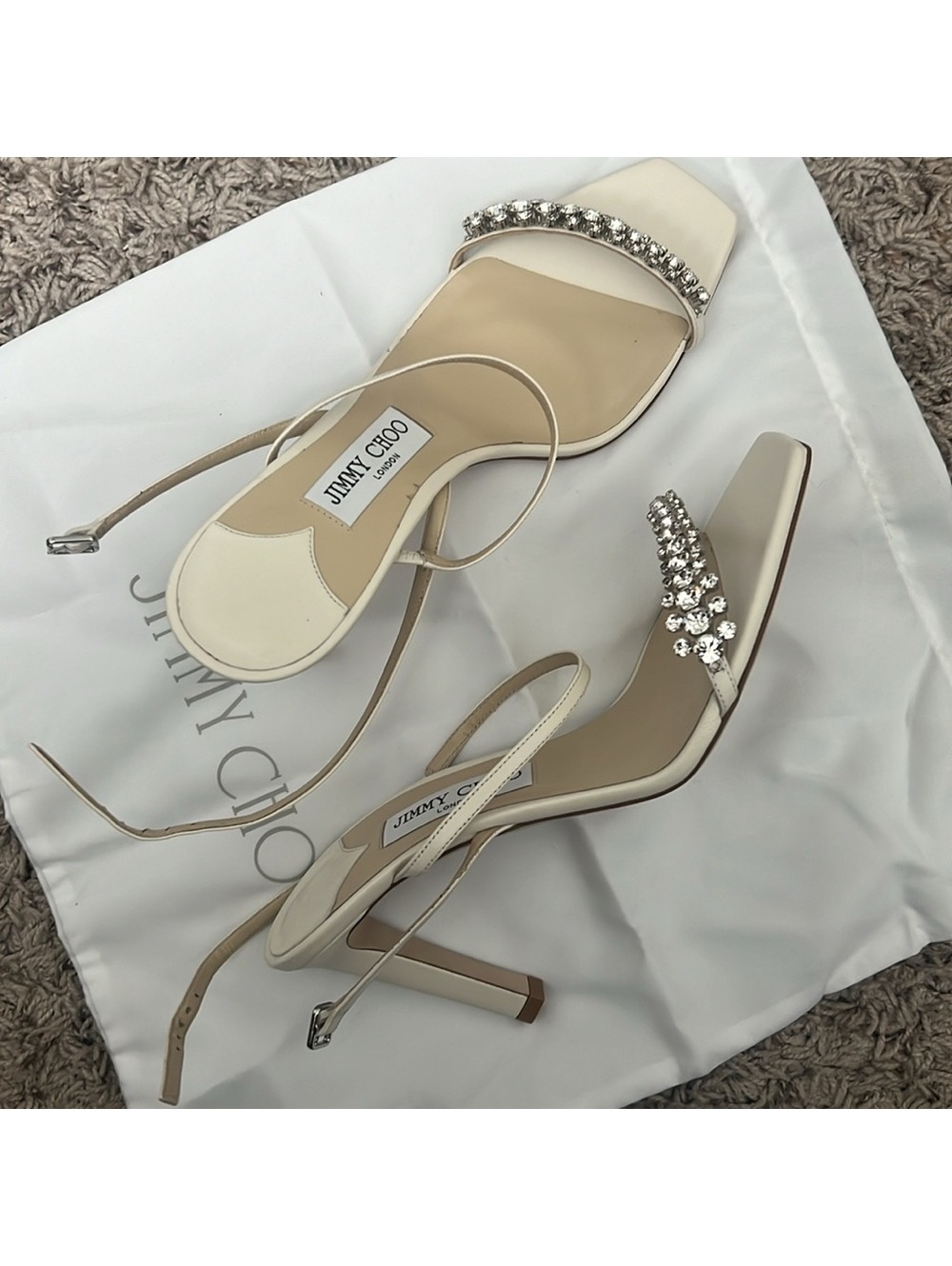 Jimmy Choo Meira 85 Embellished High Heel Sandals, Size 39.5 NEW in Box - Picture 6 of 16